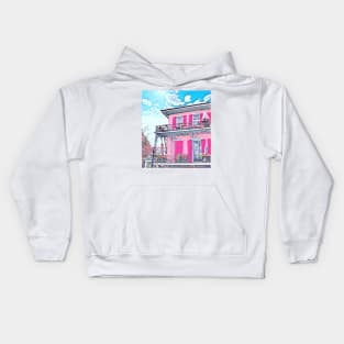 Watercolor Pink New Orleans French Quarter Nola Home Kids Hoodie